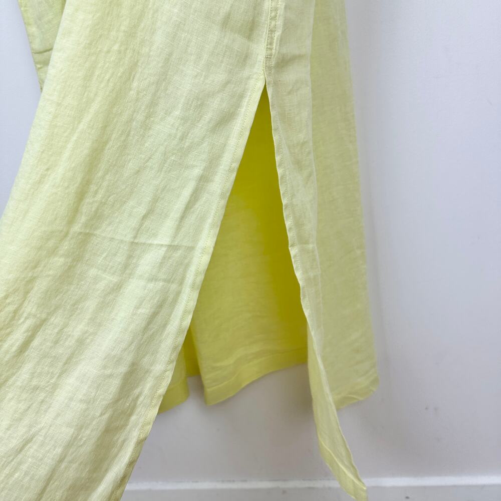 J.Crew Cabana Dress Linen Midi Long Sleeve Pale Flax Yellow Belted Small NWT - Picture 14 of 15